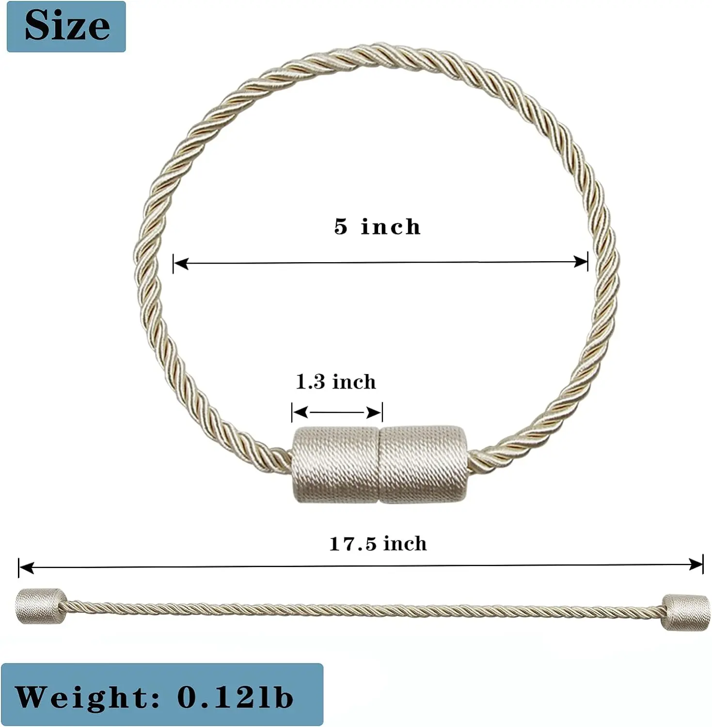 4Pc Columnar Curtain Rope Tieb - String Tension Clip recension och pris