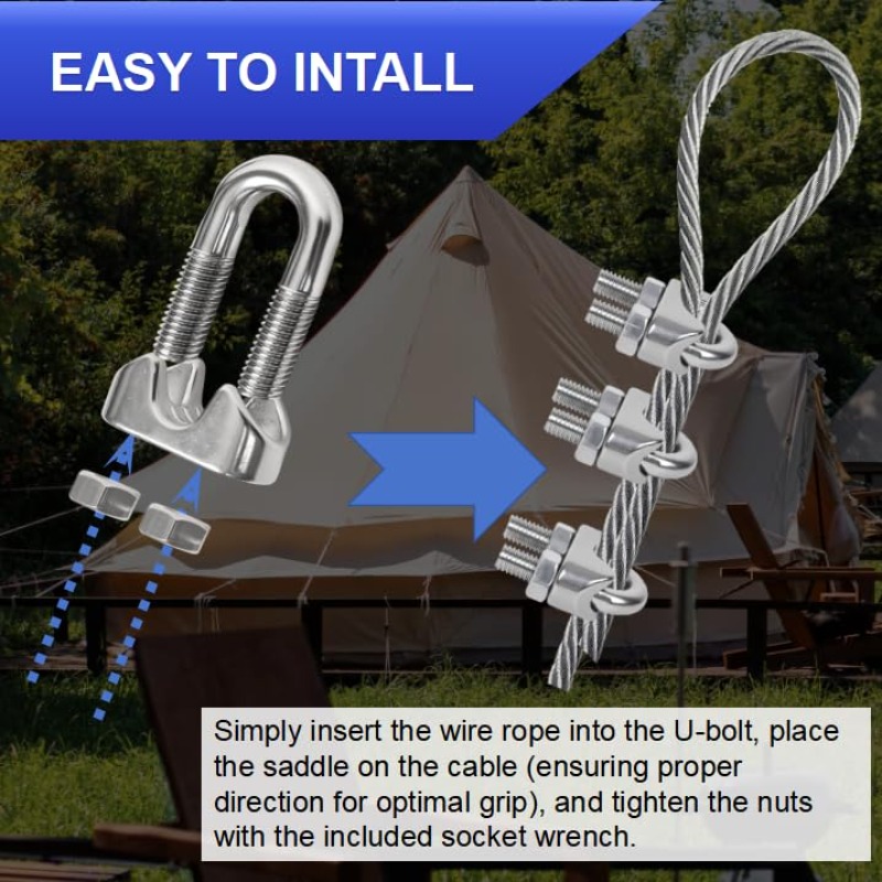 U-Bolt Cable Clamps Stainless  - String Tension Clip recension och pris