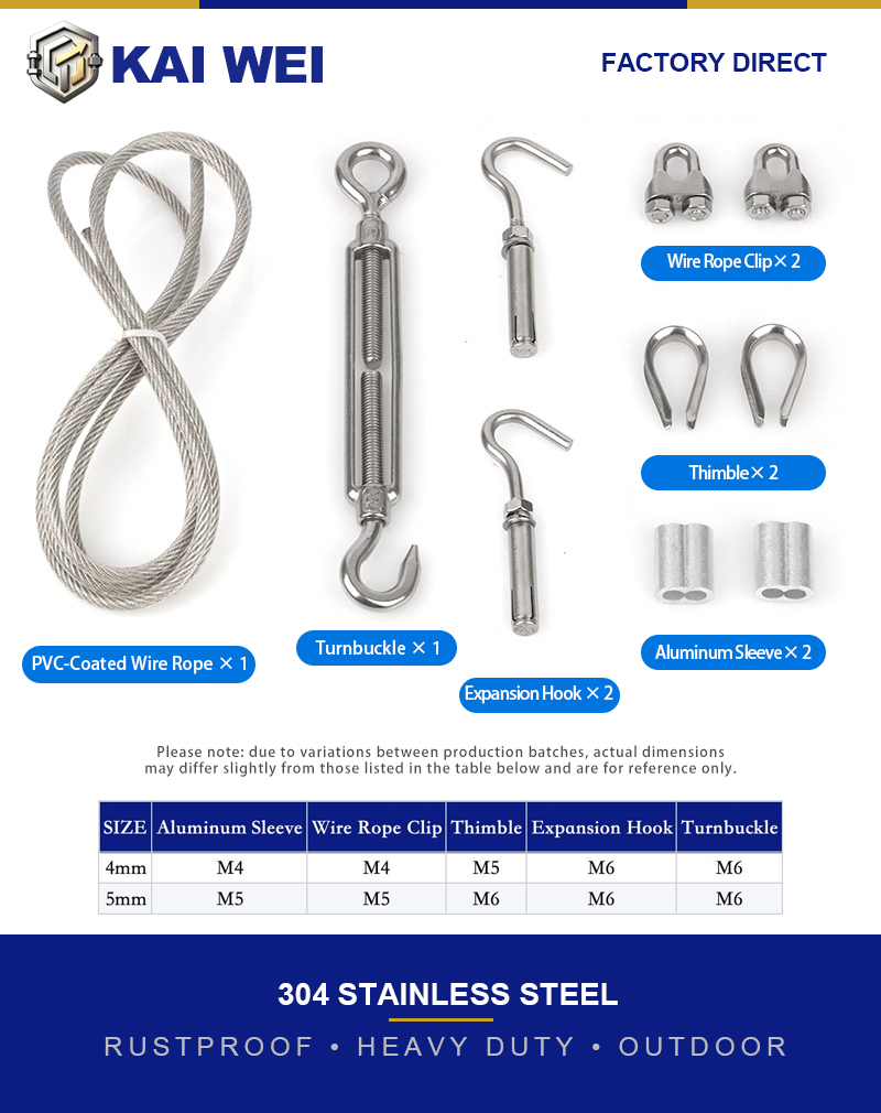 KAIWEI PVC Coated 304 Stainles - String Tension Clip recension och pris